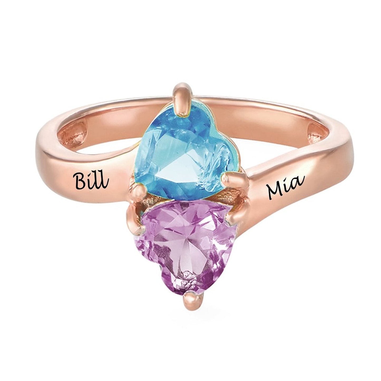 WEPRINTMERingCustom Name Heart Shaped Birthstone Ring