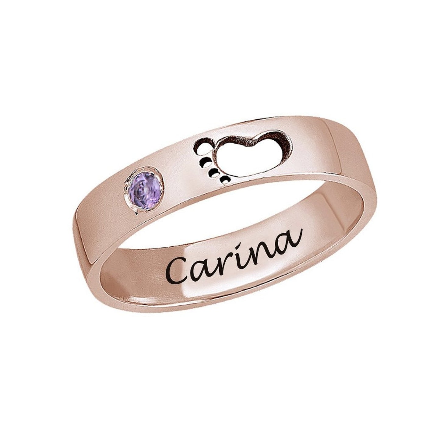 WEPRINTMERingCustom Name Hollow Foot Diamond Ring