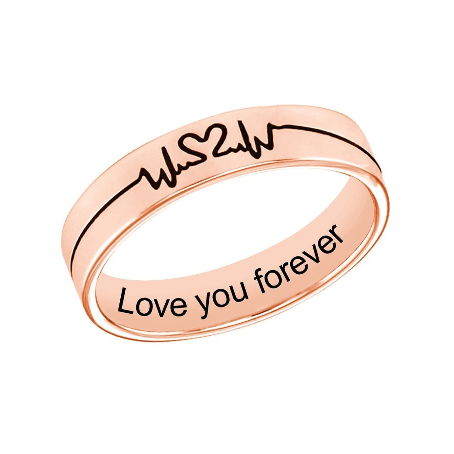 WEPRINTMERingCustom Text Heartbeat Chart Ring