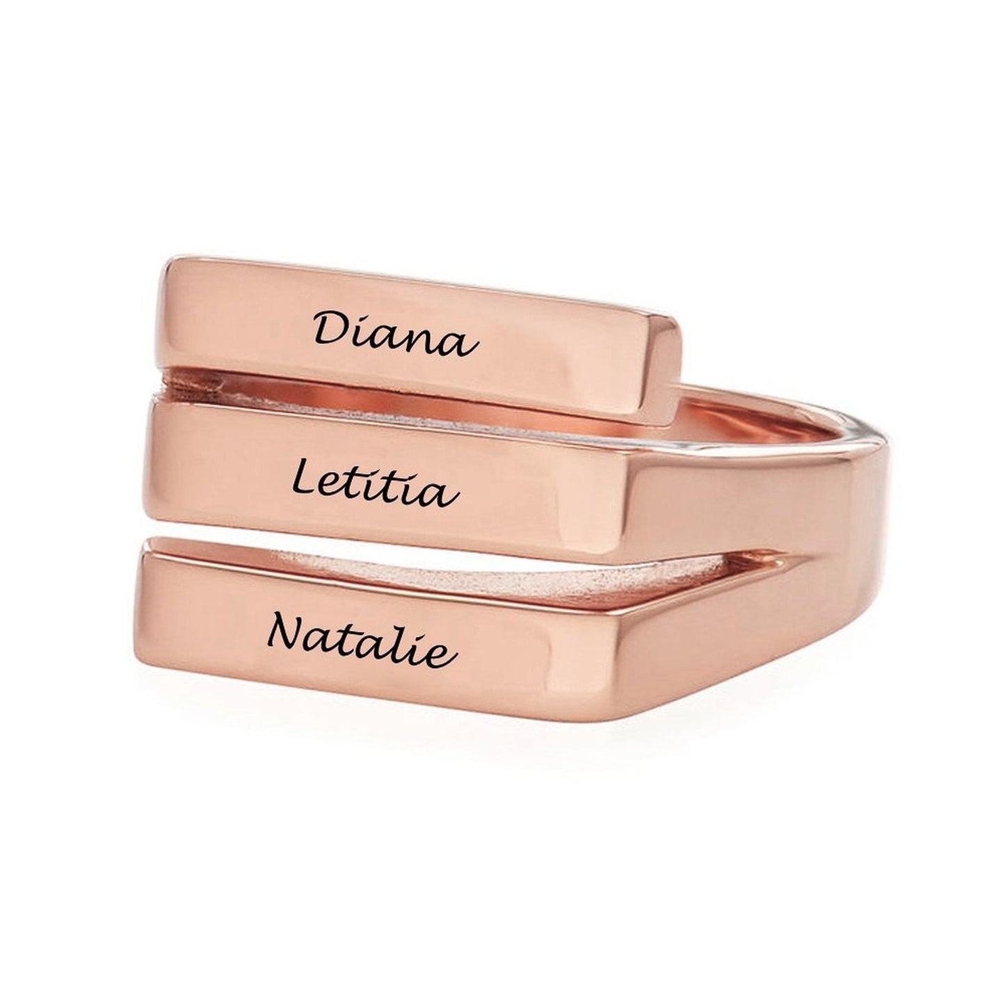 WEPRINTMERingCustom Three Texts Trio Ring