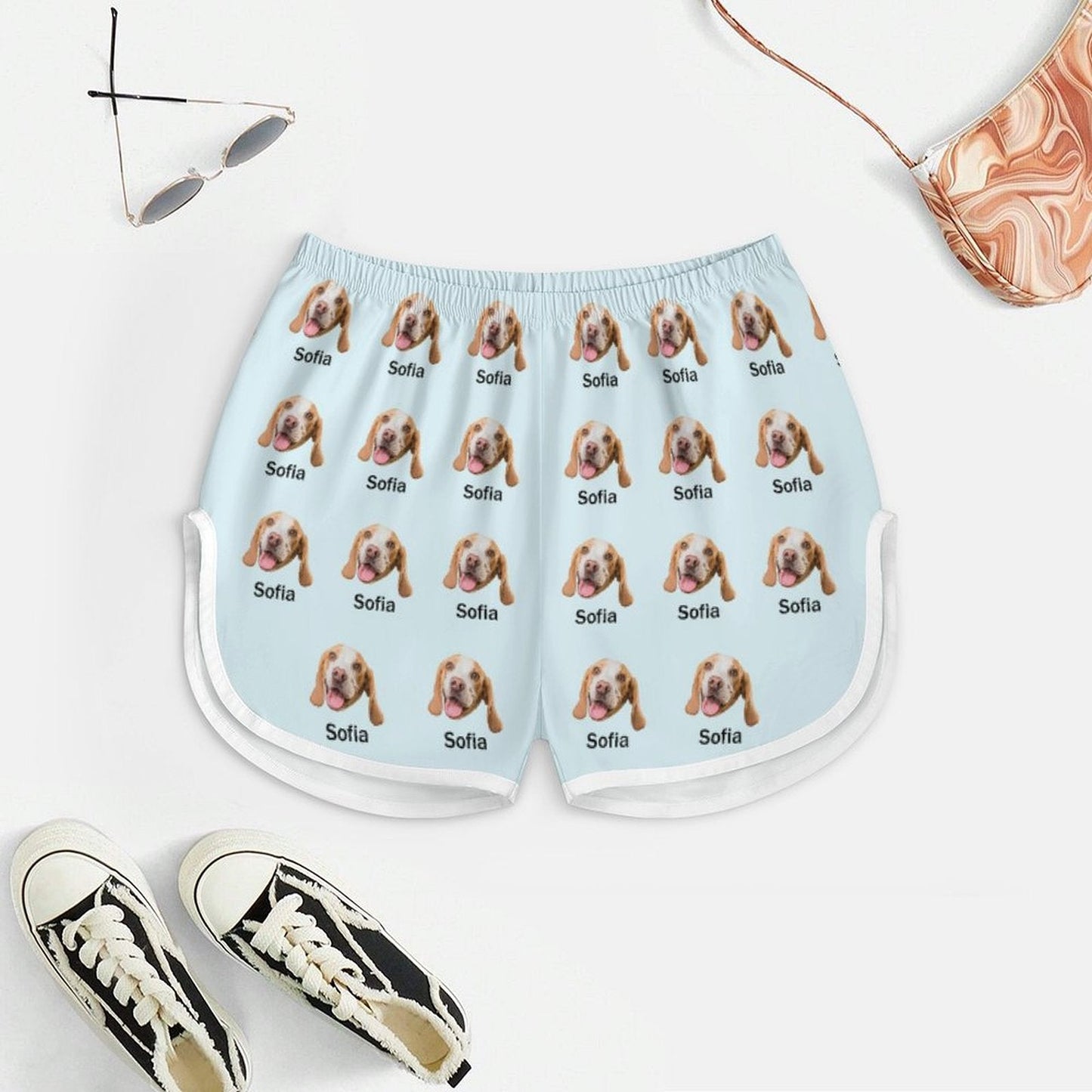 WEPRINTMEWomen Cami PajamasCustom Pet Face and Name Women's Satin Suspender Pajama Set