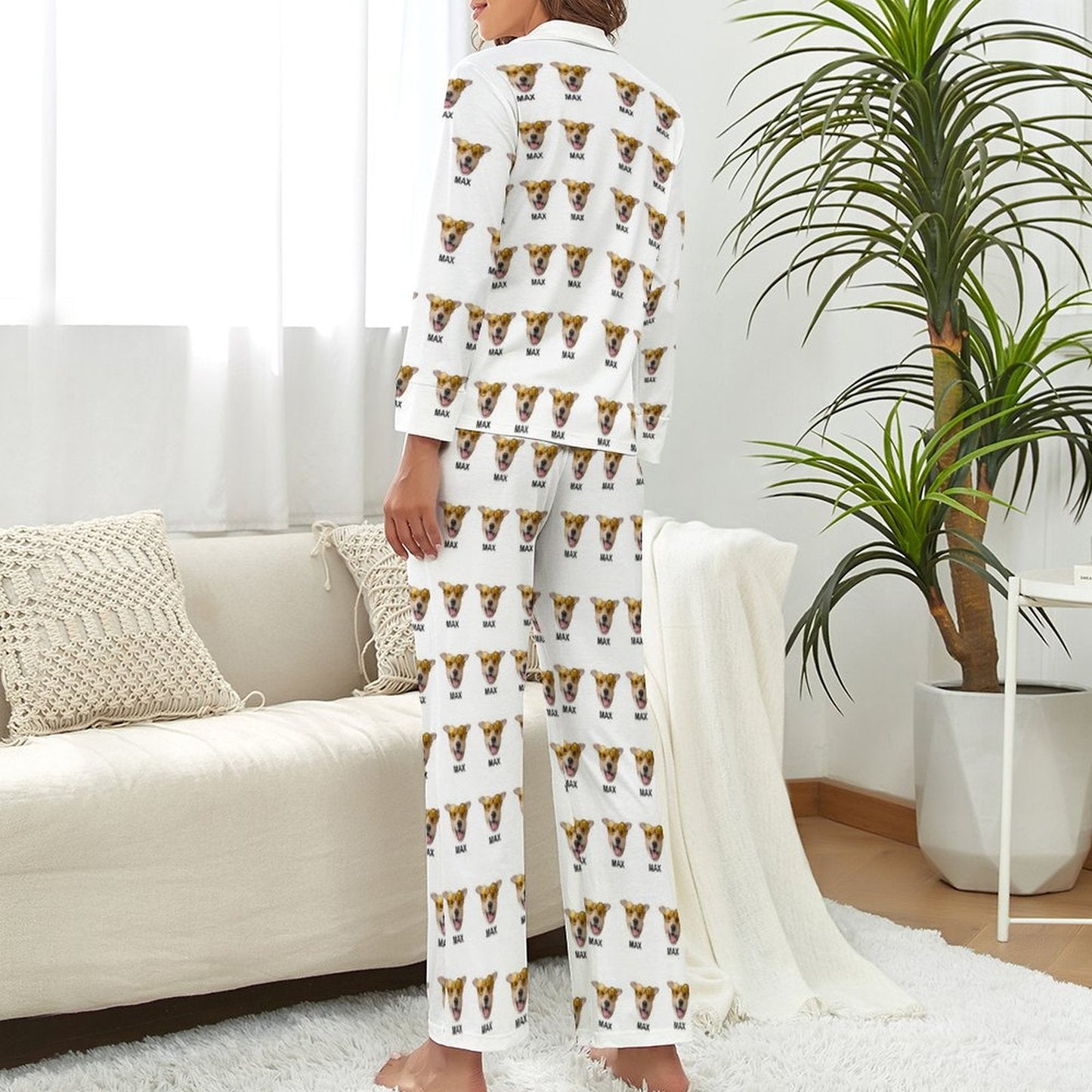 WEPRINTMEWomen Long Sleeve PajamasPersonalized Pet Multi Pet Women's Long Sleeve Pajama Set