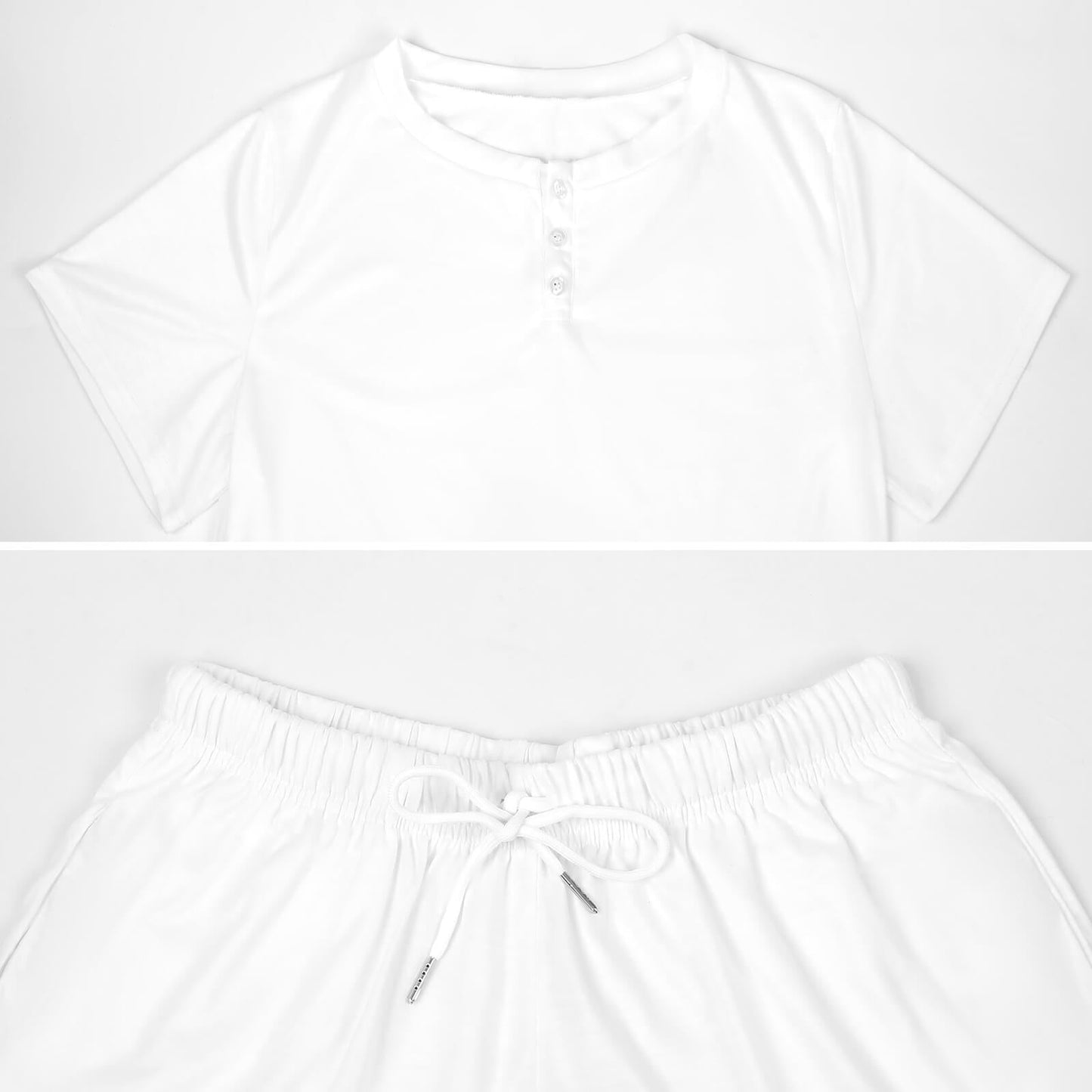 WEPRINTMEWomen Short Sleeve PajamasPersonalized Pet Pajamas Black and White Women's Short Sleeve Pajama Set