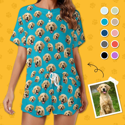 WEPRINTMEWomen Short Sleeve PajamasPersonalized Pet Pajamas Pets Everywhere Women's Short Sleeve Pajama Set