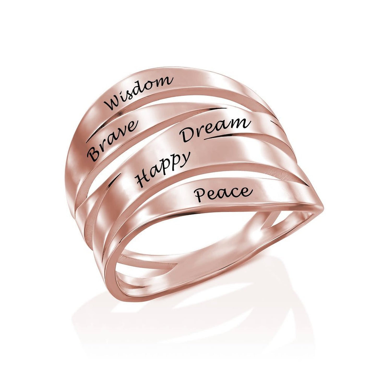 WEPRINTMERingCustom Five Texts Heteromorphic Ring