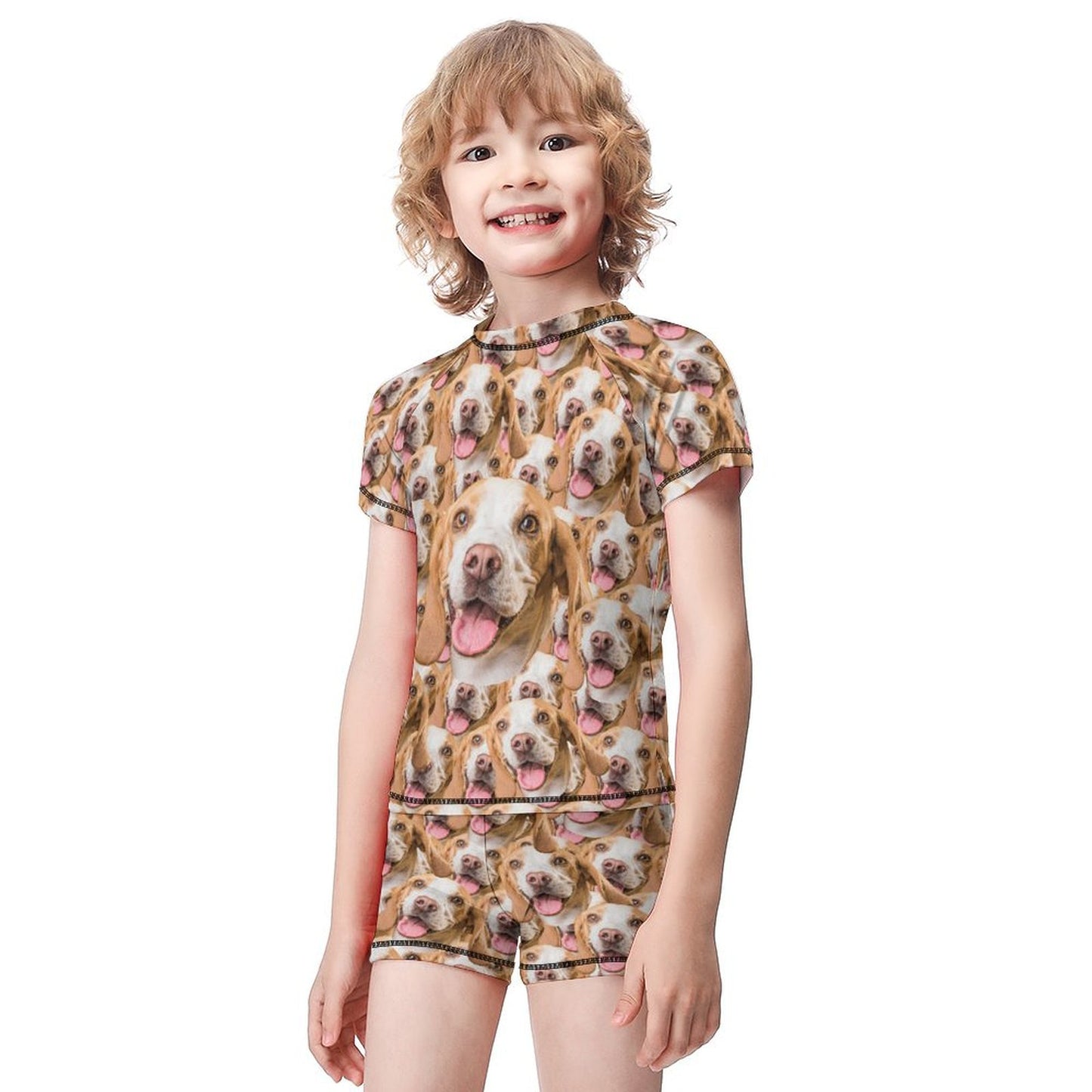Custom Pet Face Funny Pet Face Kids Swimwear