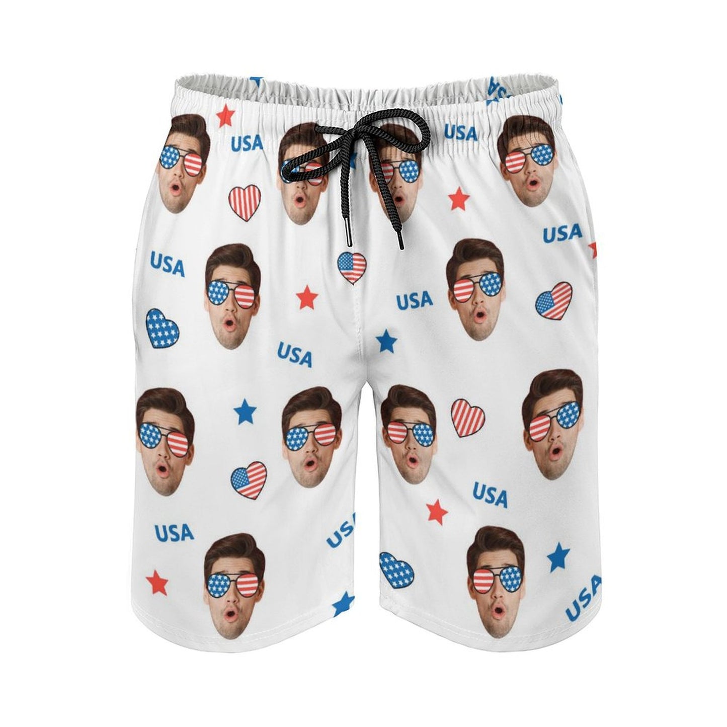 Custom Face Shorts Love USA Men's Shorts