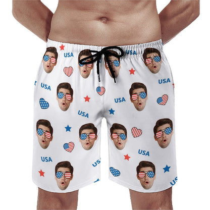 Custom Face Shorts Love USA Men's Shorts