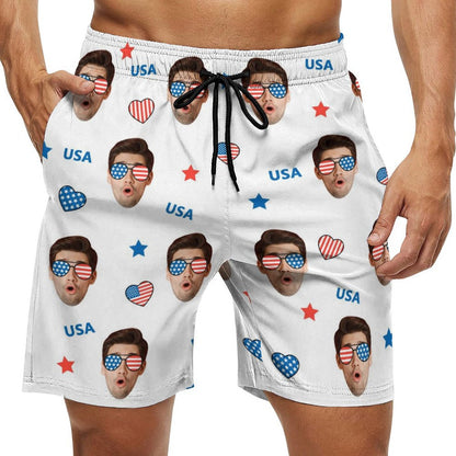 Custom Face Shorts Love USA Men's Shorts