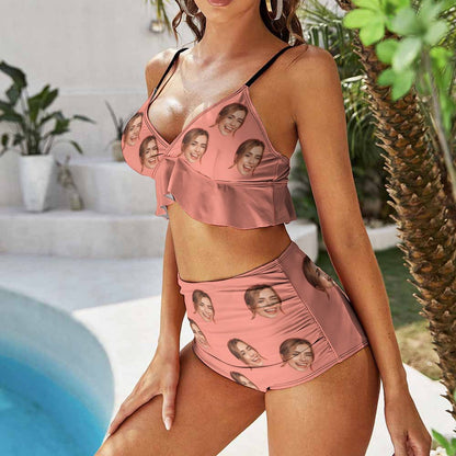 Custom Face Ruffled Bikini
