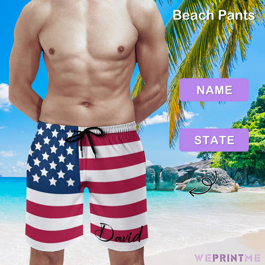 Custom Name Flag Men's Shorts personalized product image