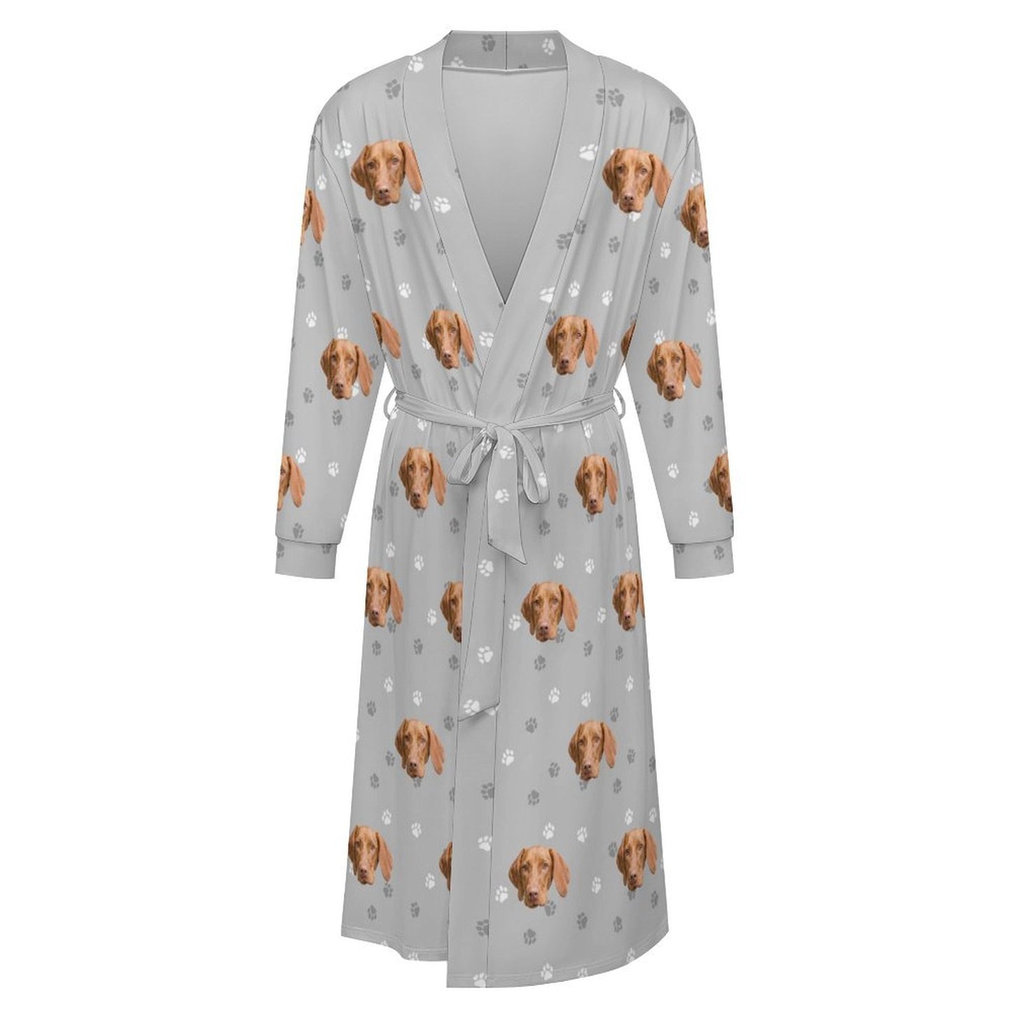 Custom Pet Face Paws Adult Robe (Unisex)-5