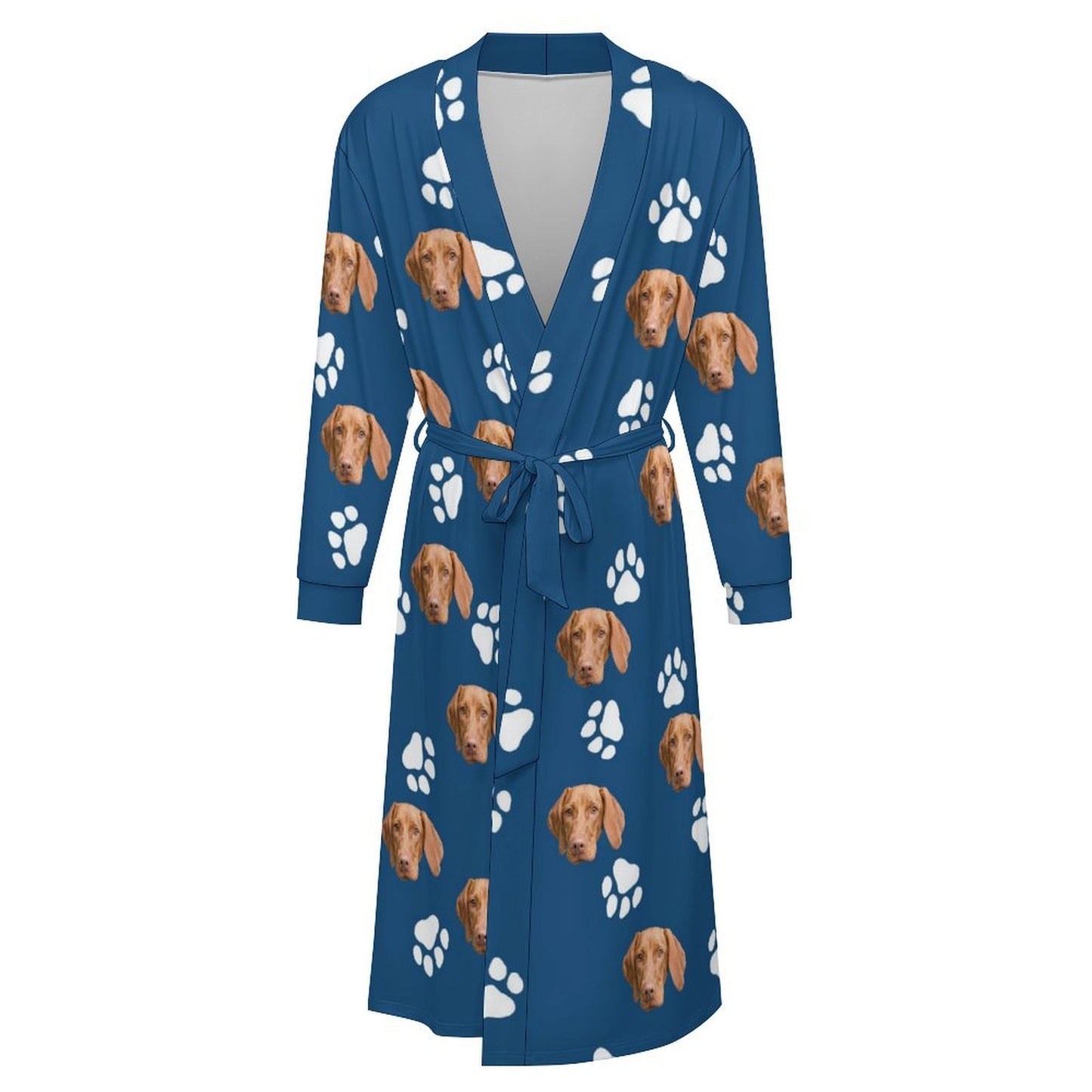 Custom Pet Face Paws Adult Robe (Unisex)-15