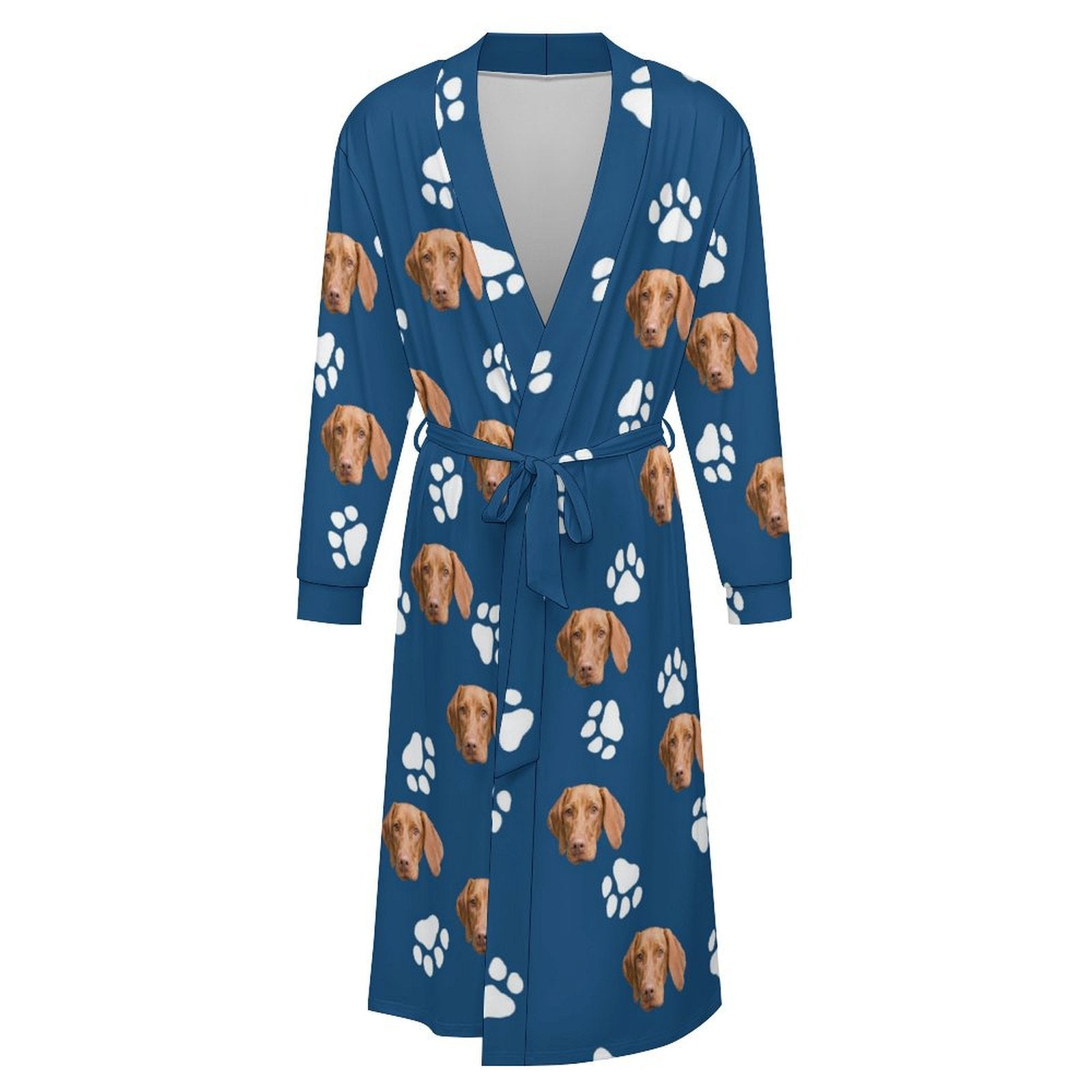 Custom Pet Face Paws Adult Robe (Unisex)-15