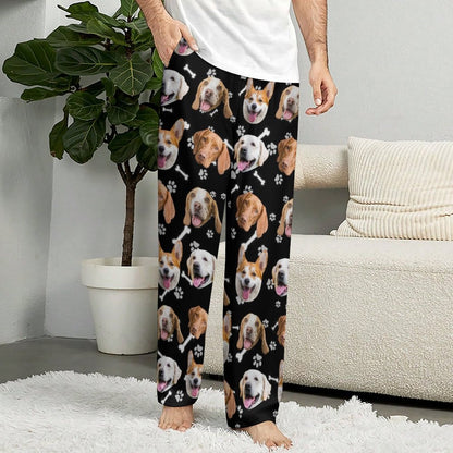 Custom Pet Face Pants Dogs or Cats Face Unisex Pajama Pants-Dog Model1-WEPRINTME