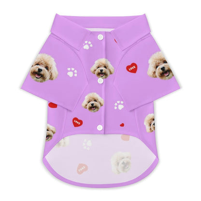 Custom Face Pet Shirt Heart Paws Pet Costume