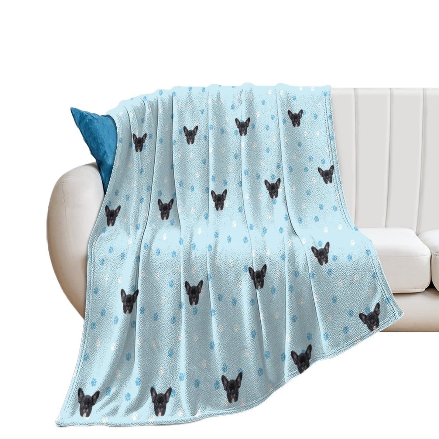 Custom Pet Face Paws and Pets Fleece Blanket-WEPRINTME-6