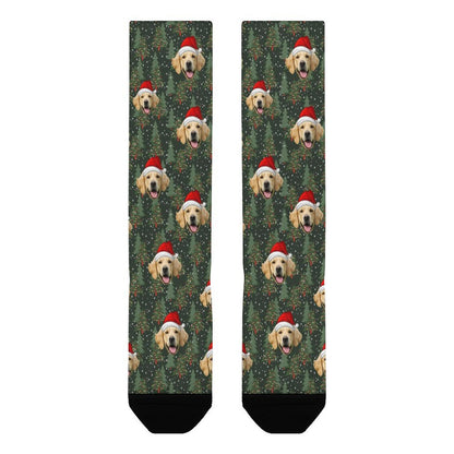 Custom Pet Face Trees Christmas Socks-WEPRINTME-5