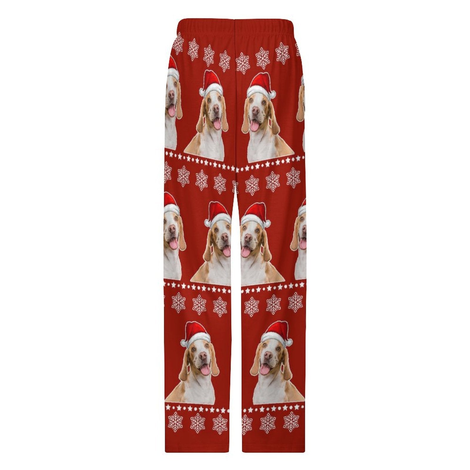 Custom Pet Snow and Stars Pajama Pants-Back-WEPRINTME