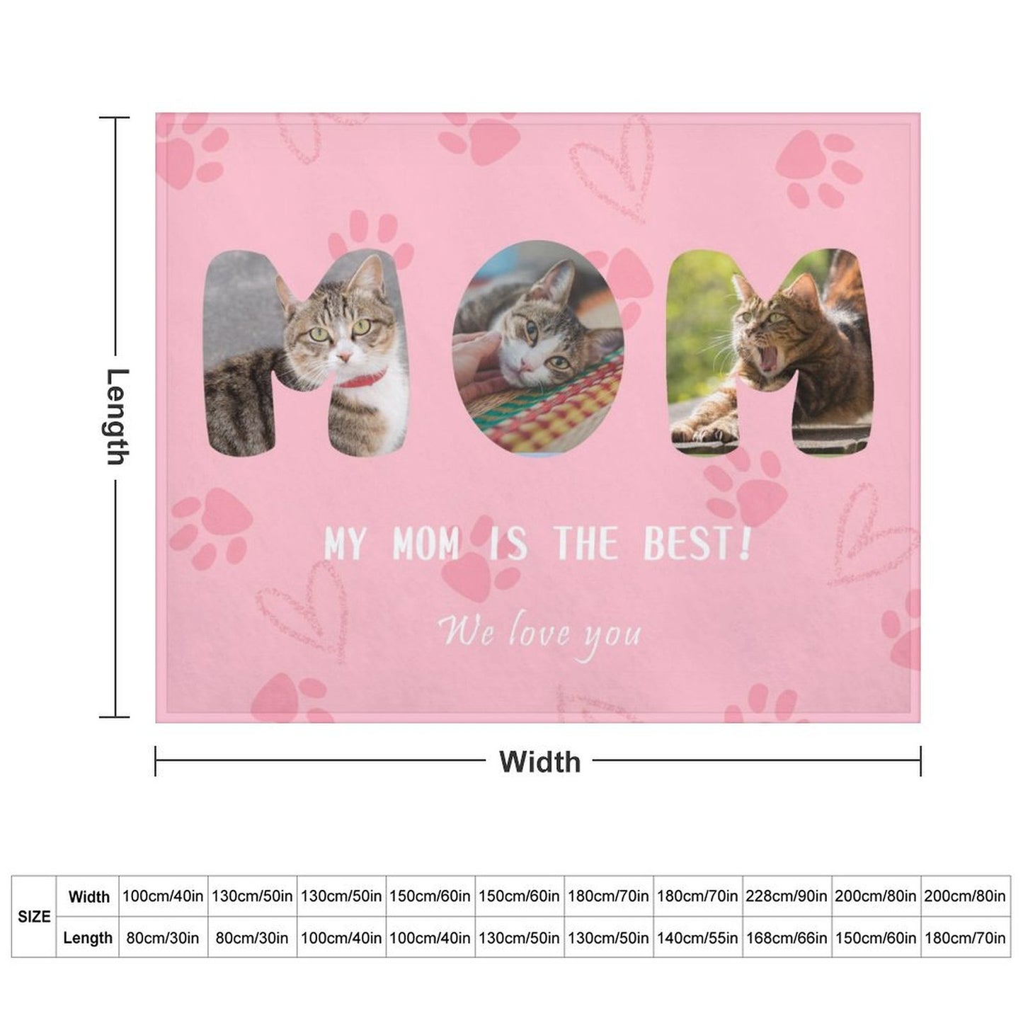 Custom Pet Photo Mom Dad Fleece Blanket