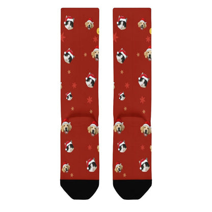 Custom Pet Face Petful Christmas Socks-WEPRINTME-6