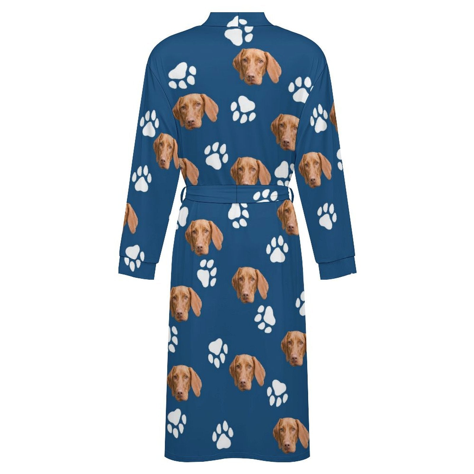 Custom Pet Face Paws Adult Robe (Unisex)-17