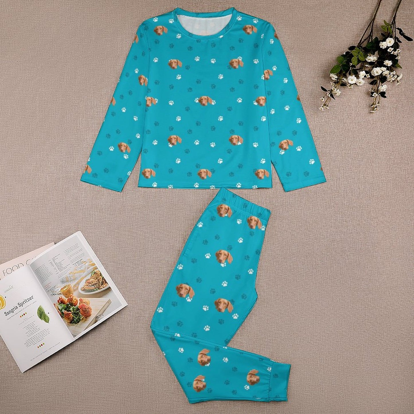 Custom Pet Face Paws and Pets Kids Pajama Set-WEPRINTME-7