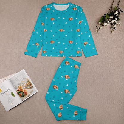 Custom Pet Face Paws and Pets Kids Pajama Set-WEPRINTME-7