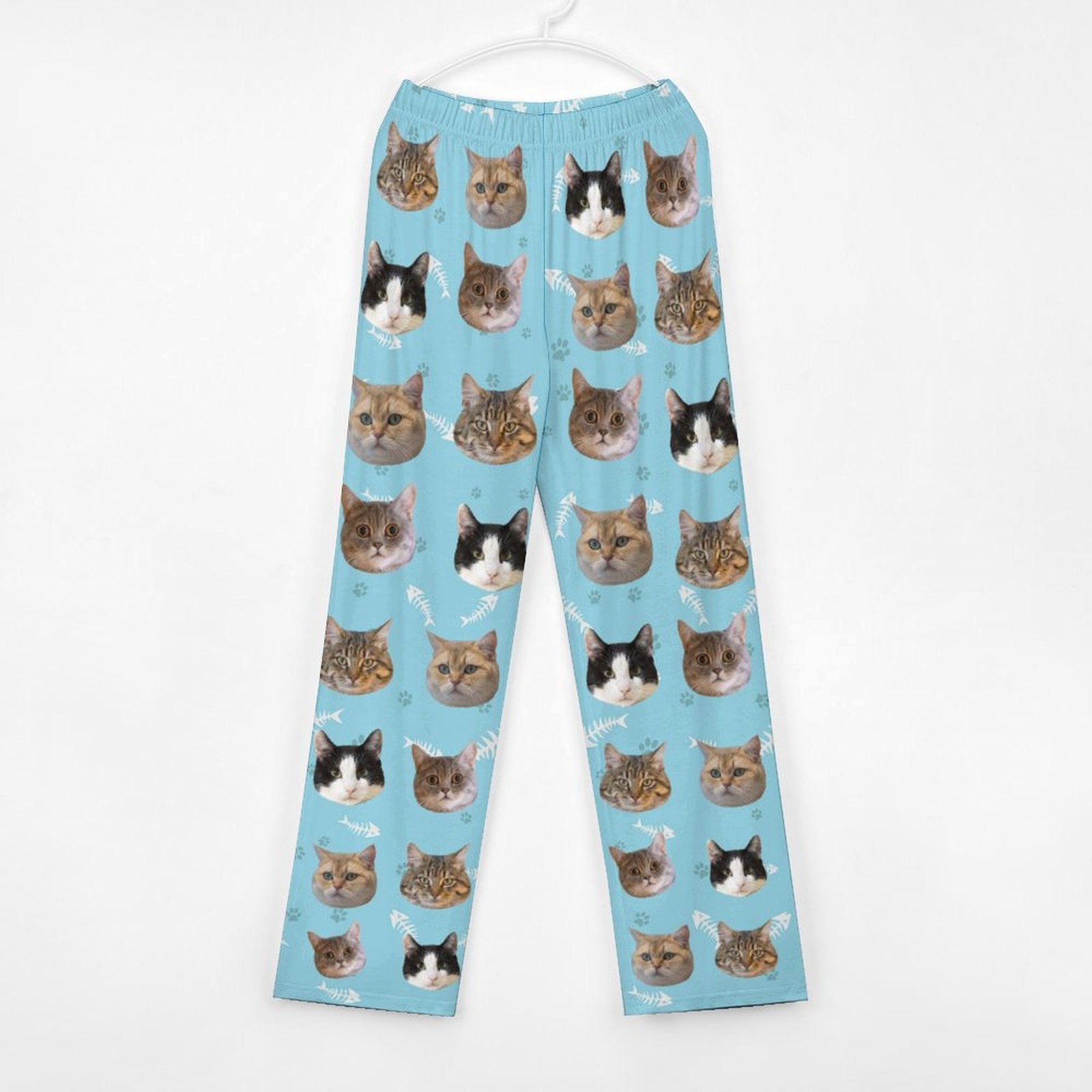 Custom Pet Kids Pants Paws Pajama Pants-Cat Front-WEPRINTME