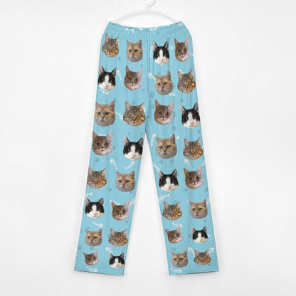 Custom Pet Kids Pants Paws Pajama Pants-Cat Front-WEPRINTME