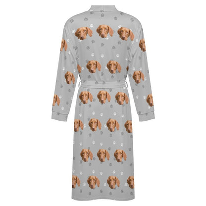 Custom Pet Face Paws Adult Robe (Unisex)-6