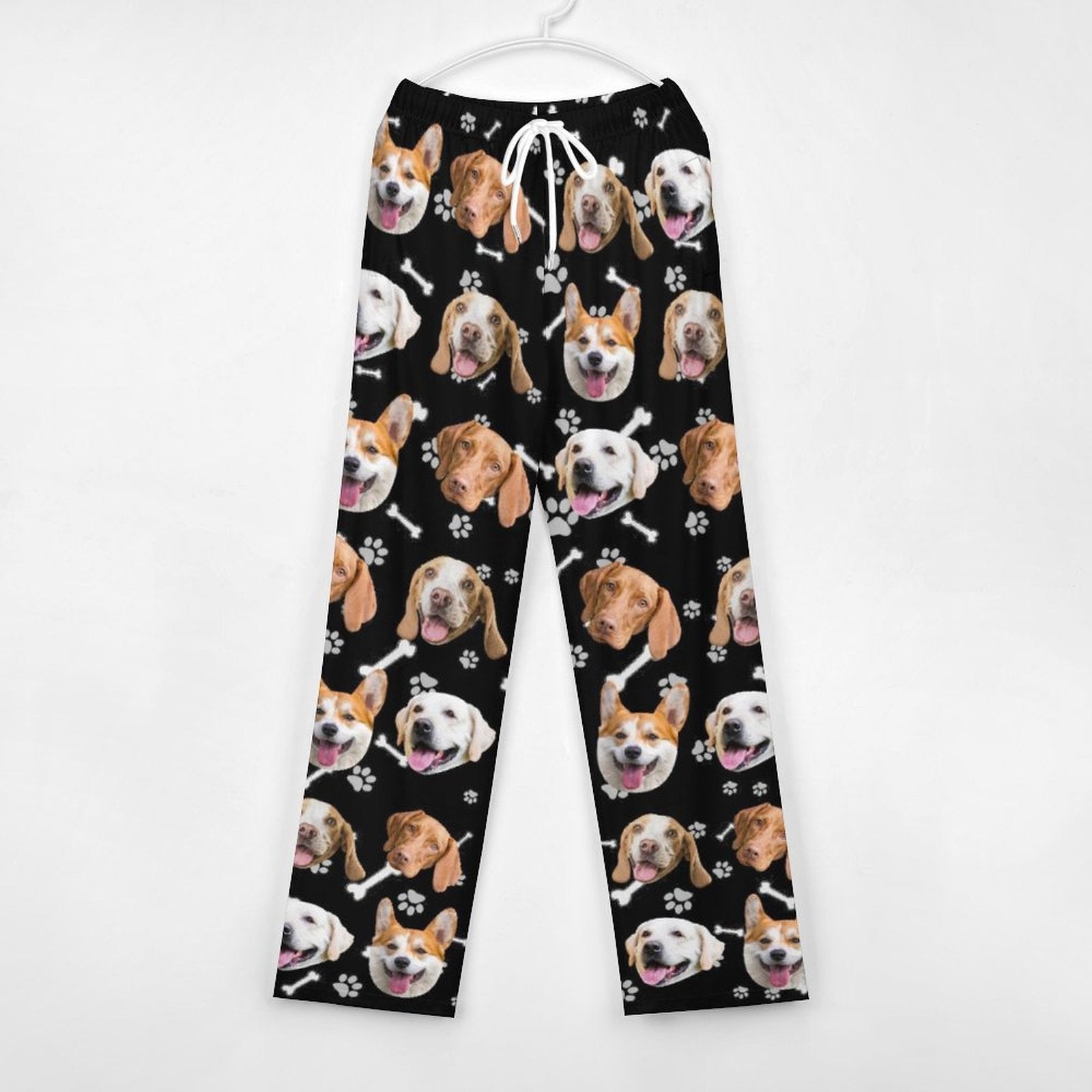 Custom Pet Face Pants Dogs or Cats Face Unisex Pajama Pants-Dog Front1-WEPRINTME