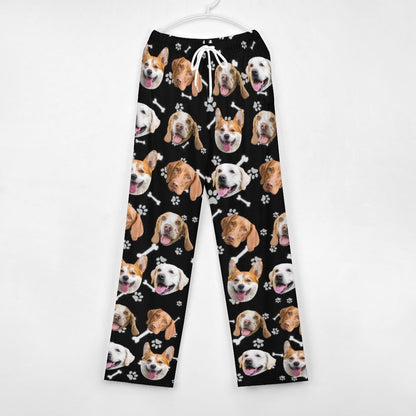 Custom Pet Face Pants Dogs or Cats Face Unisex Pajama Pants-Dog Front1-WEPRINTME