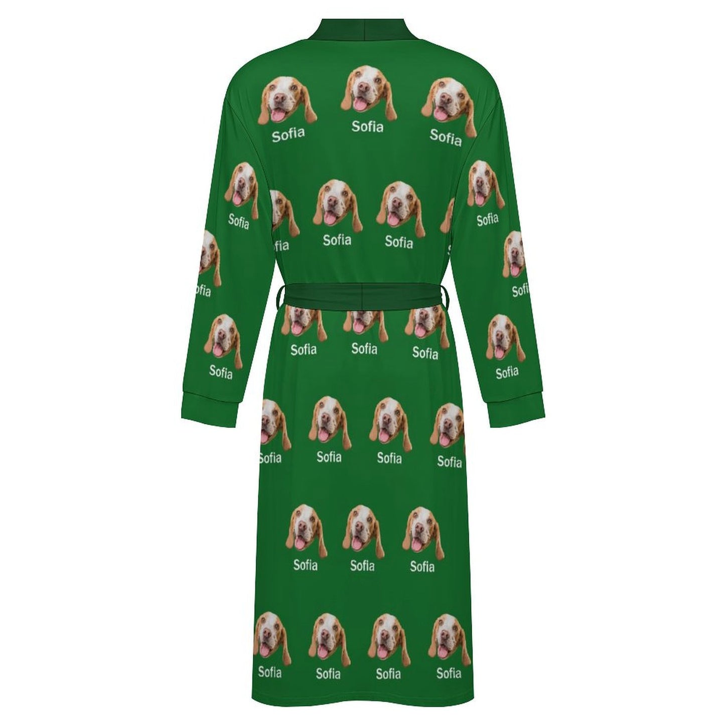 Custom Pet Face and Name Adult Robe (Unisex)-7