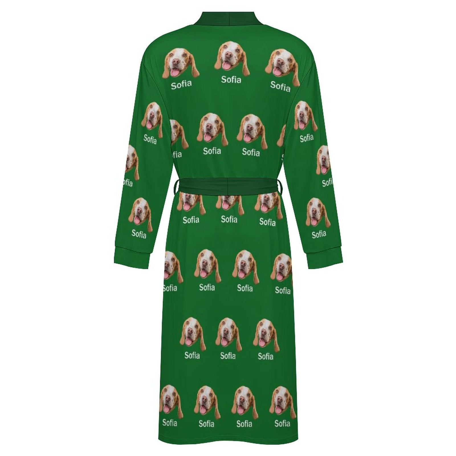 Custom Pet Face and Name Adult Robe (Unisex)-7