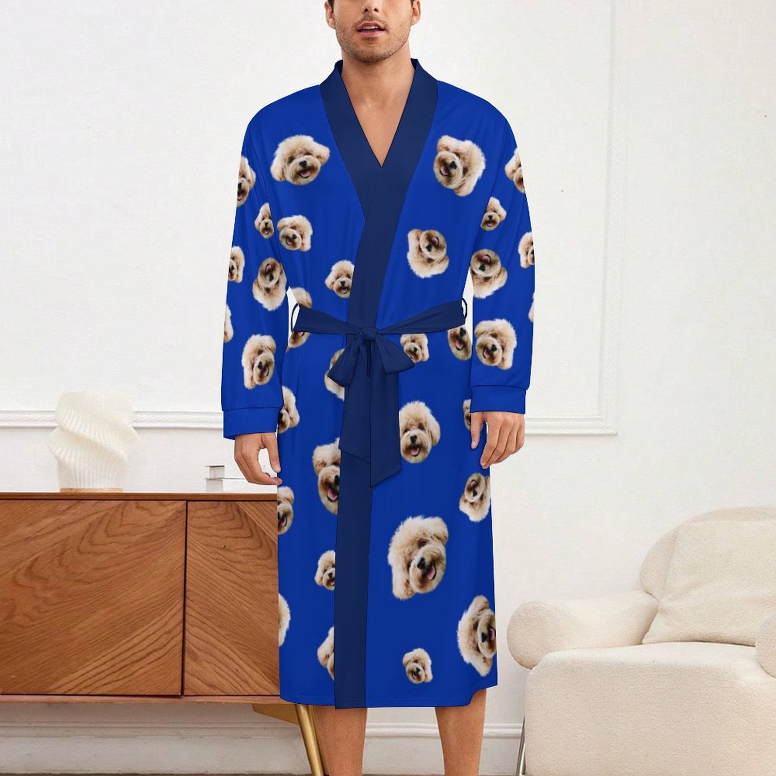 Custom Pet Face Everywhere Adult Robe-2