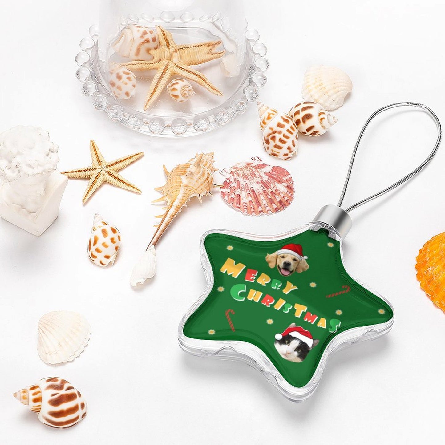 Personalized Pet Face Star Christmas Pendant-WEPRINTME-8