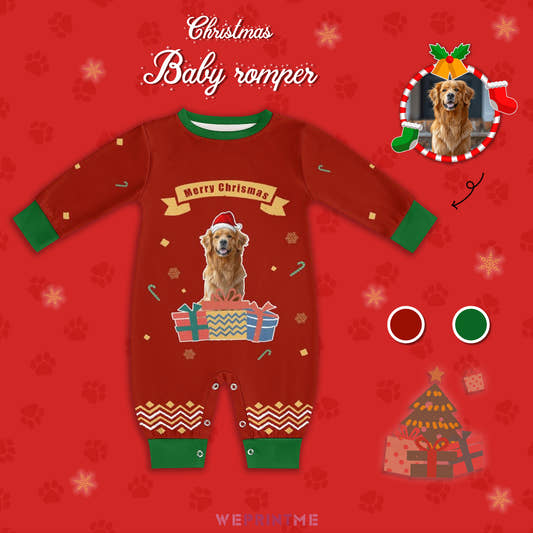 Custom Pet Face Christmas Gifts Baby Onesie-Main-WePrintMe