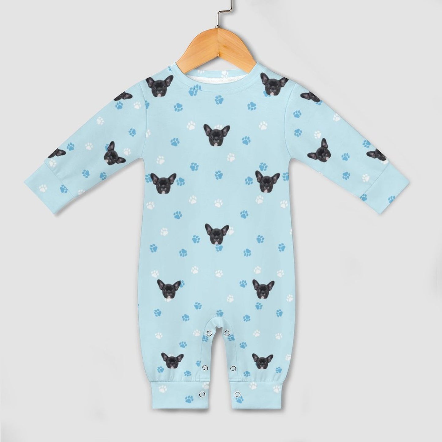 Custom Pet Face Pets Paws Baby Romper-WEPRINTME-10