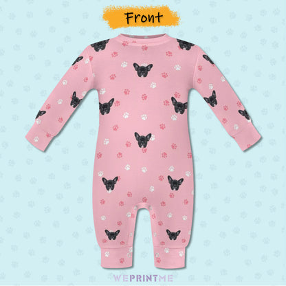 Custom Pet Face Pets Paws Baby Romper-WEPRINTME-3