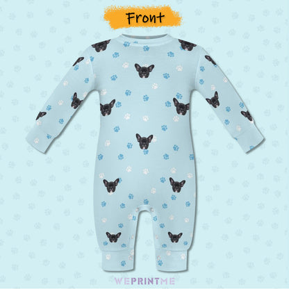 Custom Pet Face Pets Paws Baby Romper-WEPRINTME-8