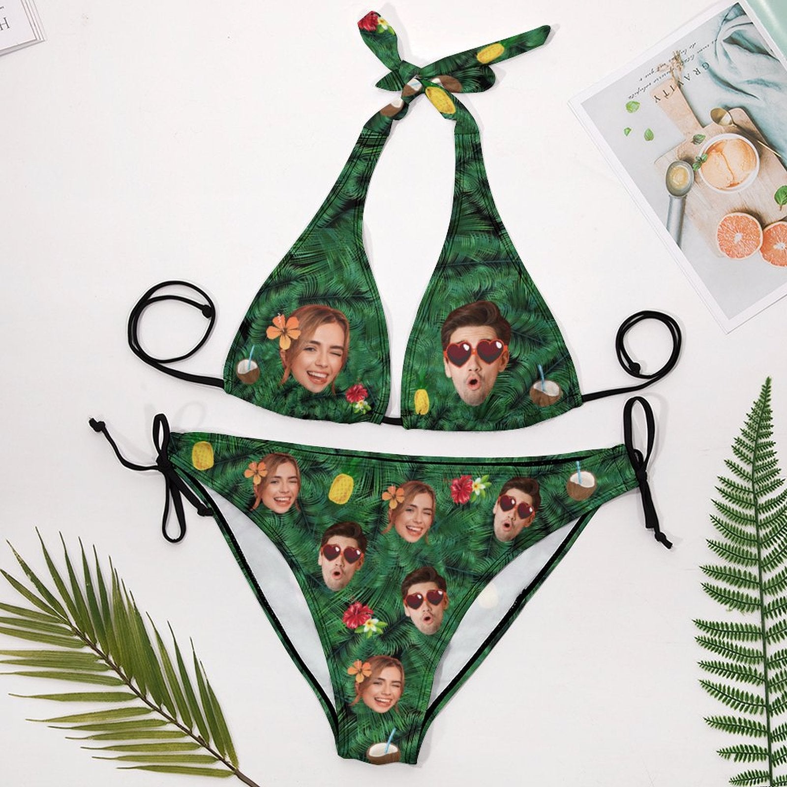 Custom Couple Face Plus Size Swimwear-WEPRINTME-3