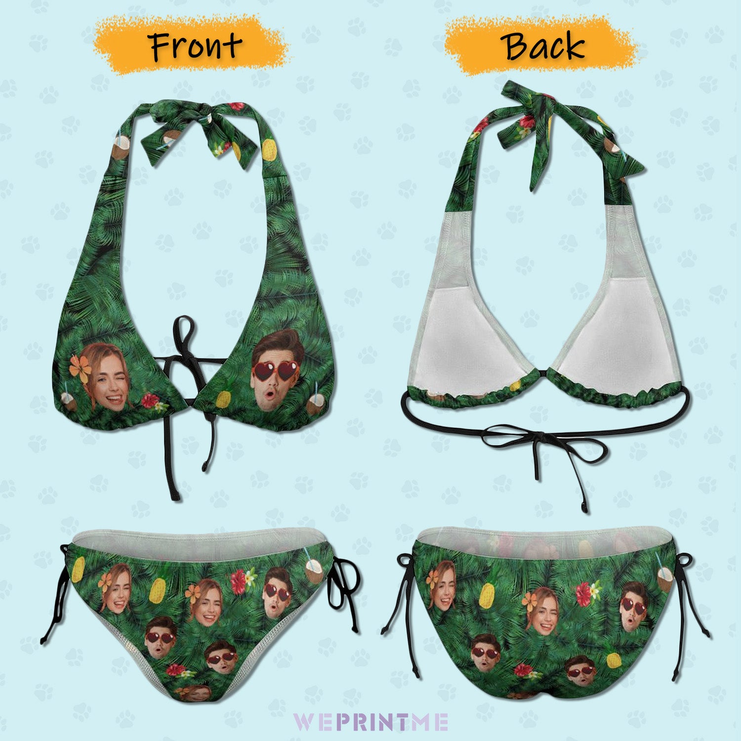 Custom Couple Face Plus Size Swimwear-WEPRINTME-4