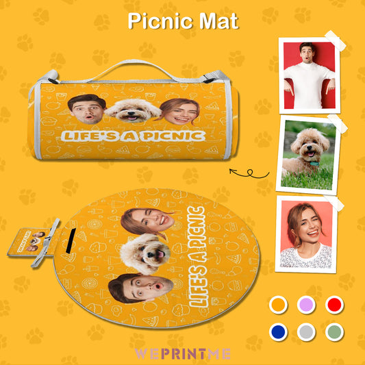 Custom Face Circle Picnic Mat-WEPRINTME-1