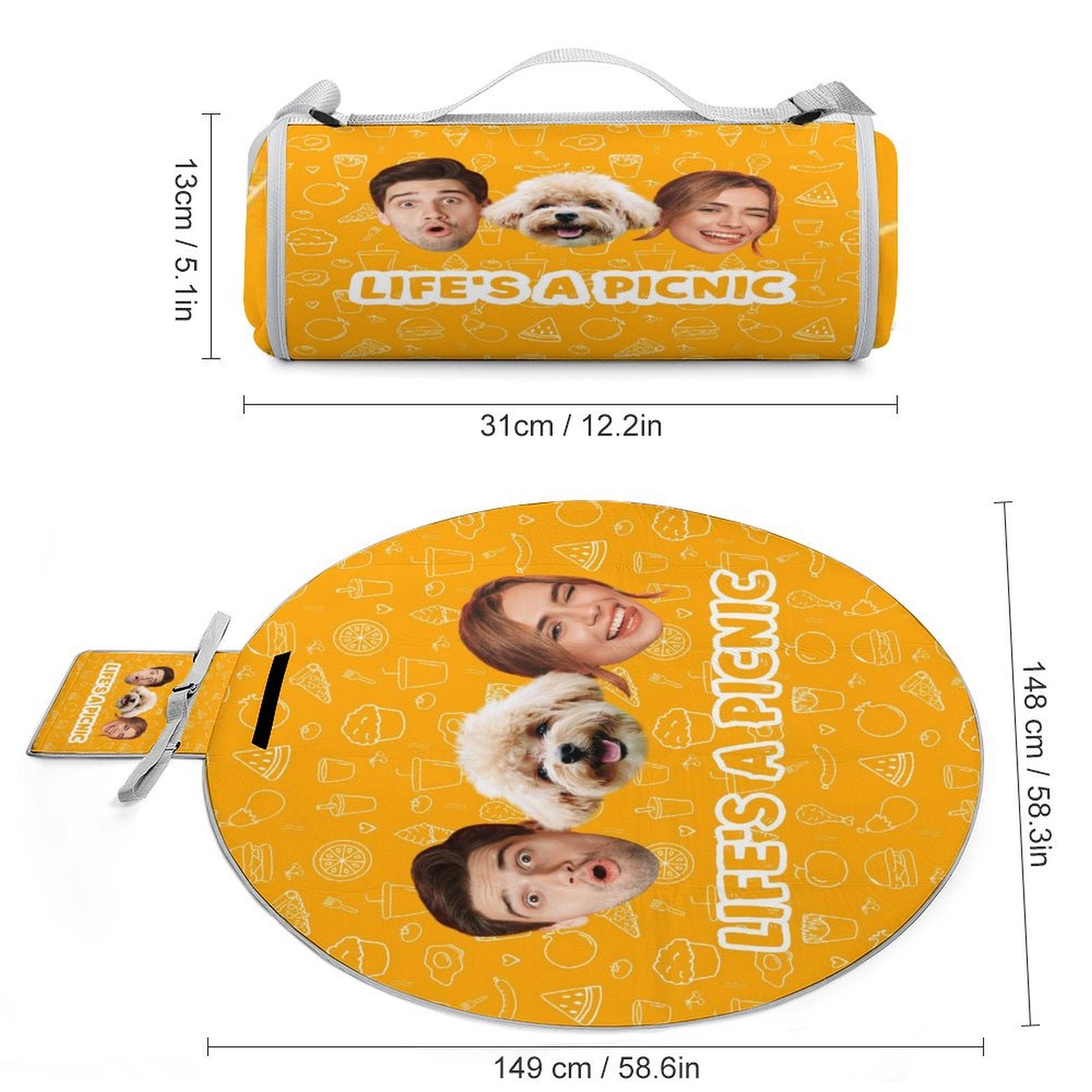Custom Face Circle Picnic Mat-WEPRINTME-6