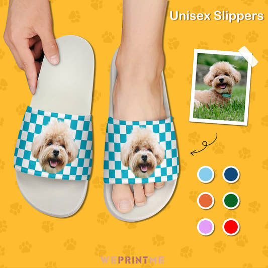 Custom Face Color Grid PVC Home Slippers-WEPRINTME-
