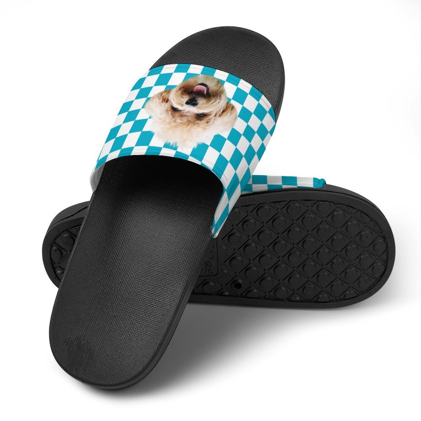 Custom Face Color Grid PVC Home Slippers-WEPRINTME-7