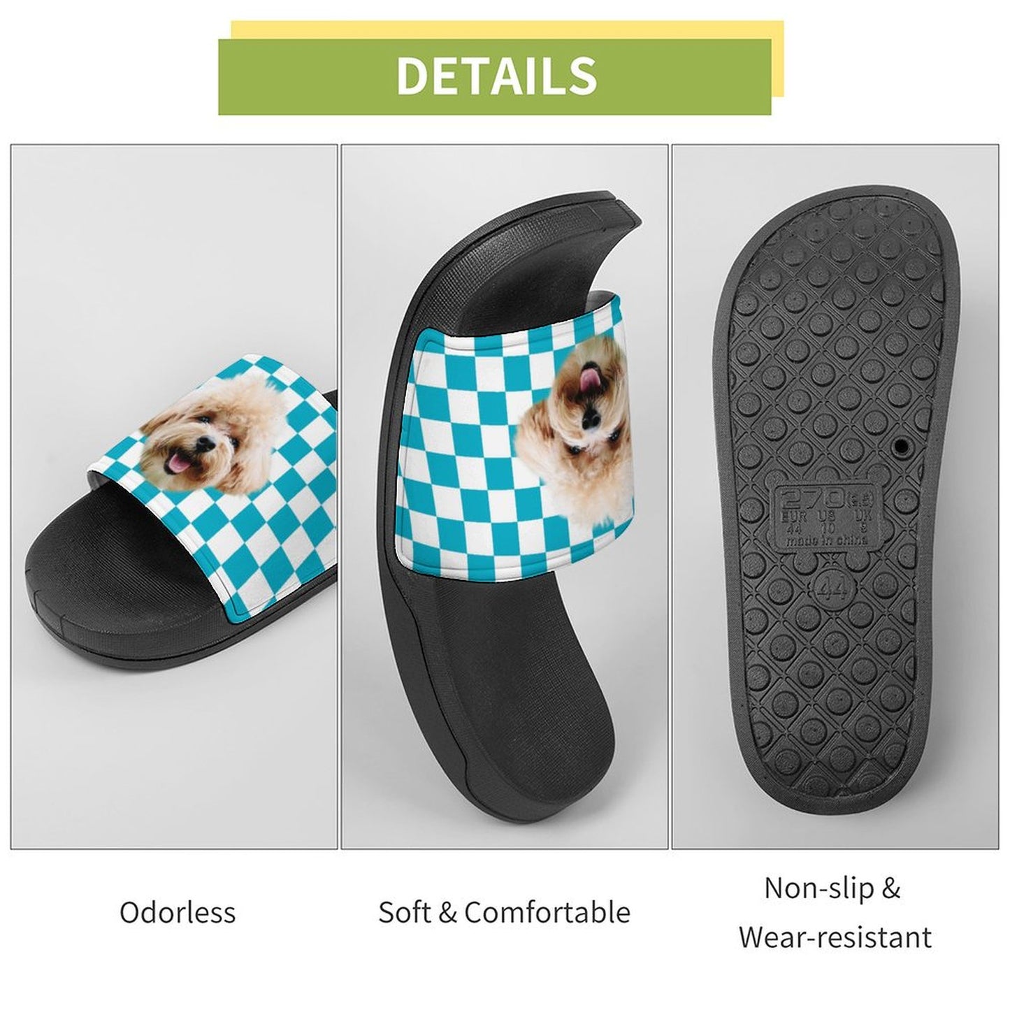 Custom Face Color Grid PVC Home Slippers-WEPRINTME-8