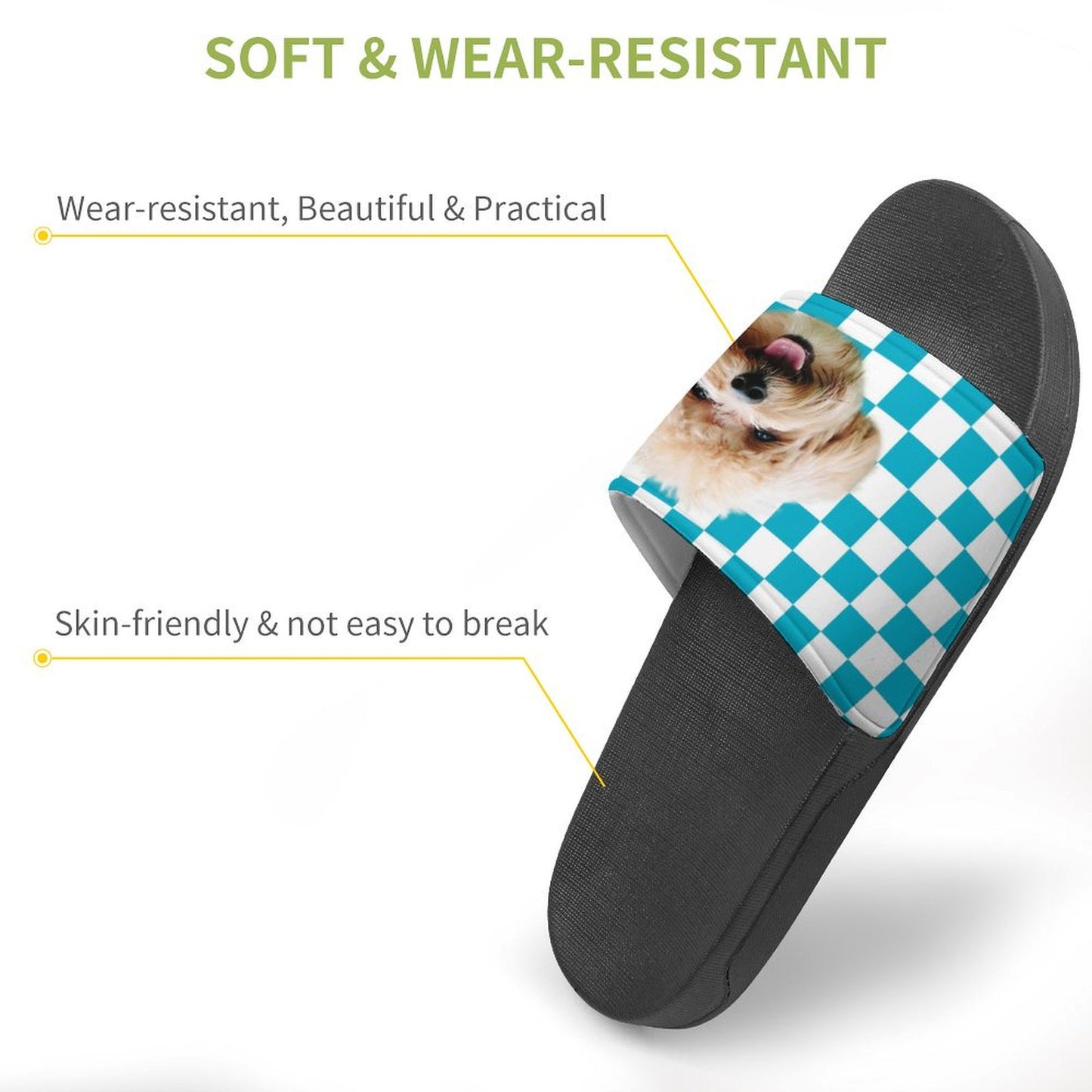 Custom Face Color Grid PVC Home Slippers-WEPRINTME-9