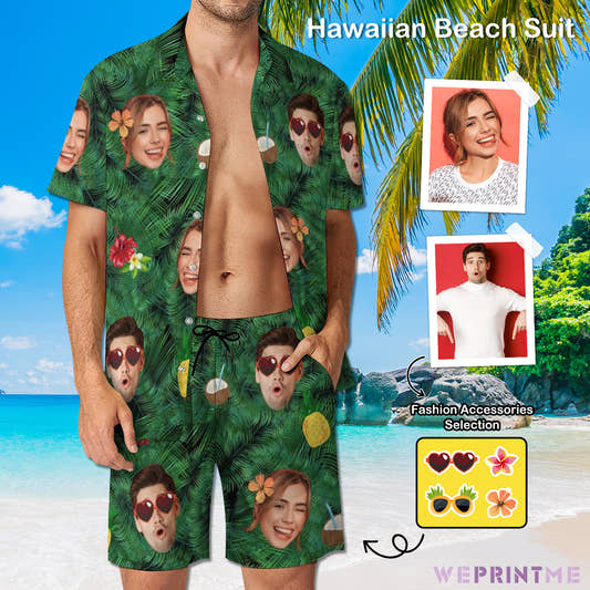 Custom Face Cool Summer Men's Beach Suit-WEPRINTME-